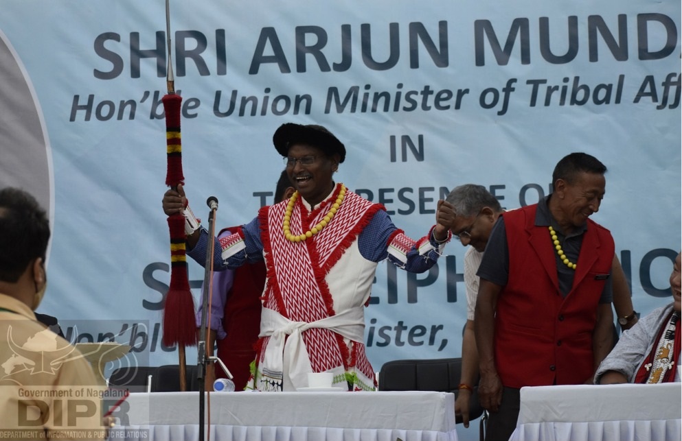 UNION MINISTER ARJUN MUNDA LAYS FOUNDATION STONE OF KOHIMA VILLAGE ...